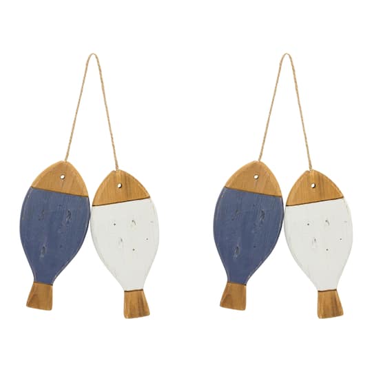 Fir Wood Fish Ornaments, 2ct. By Melrose | Michaels®